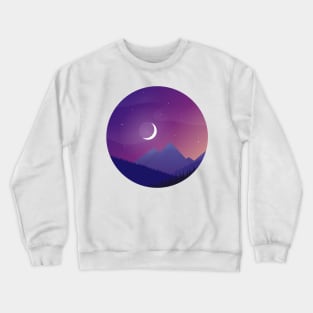 Purple Mountain Landscape Crewneck Sweatshirt